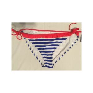 XHILARATION Women's Blue Striped Ruffled Tie Bikini Swimwear Bottom XL